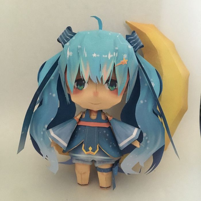 Chibi Virtual Idol Hatsune Miku Vocaloid Hatsune Miku Snow Moon Chibi Paperzone Vn