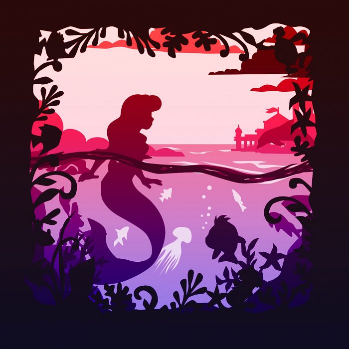 disney little mermaid silhouette