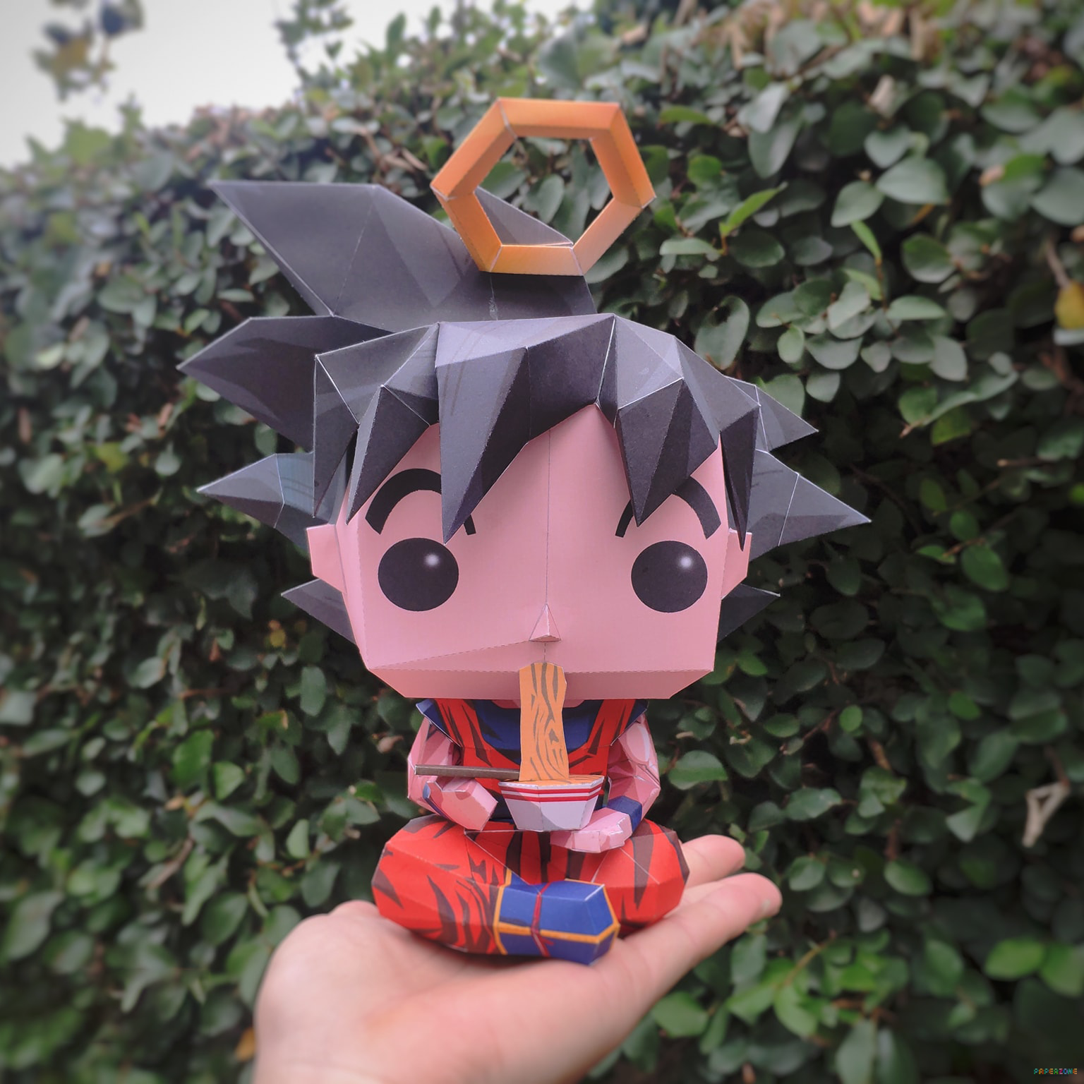 Paper Toys Funko Pop!: Dragonball-Z - Goku Eating Noodles | Paperzone VN