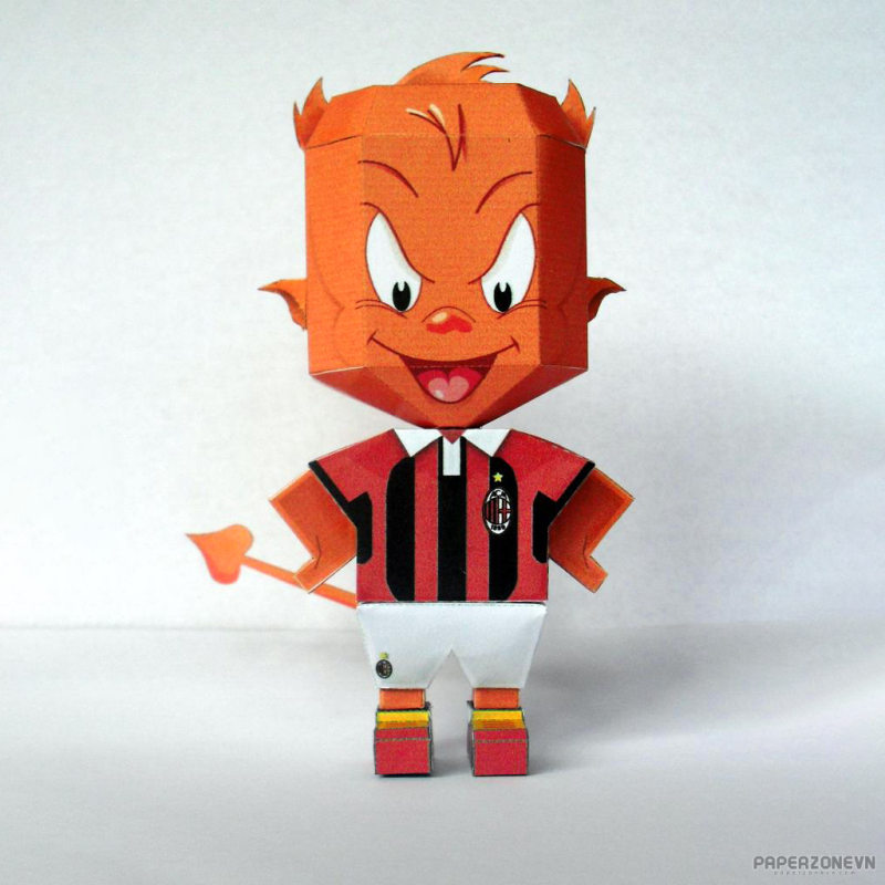 Mascot - Paper Toys AC Milan mascot: Milanello | Paperzone VN