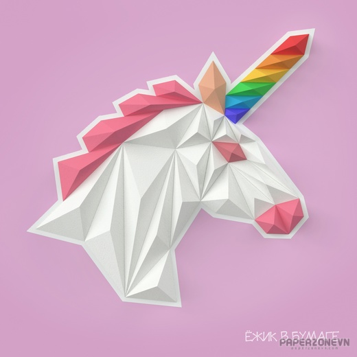 Legendary Creatures - Mascot - Wall hanging - Low Poly Sweep Unicorn ...