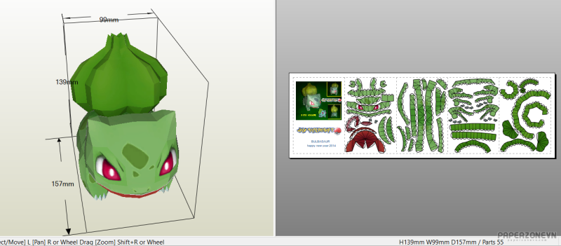 MyPaper on X: pequeño Bulbasaur :3 #papercraft #Pokemon   / X