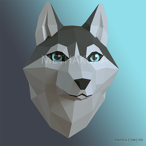 Animals - Wall hanging - Low Poly Husky Head Trophy by Methakura ...