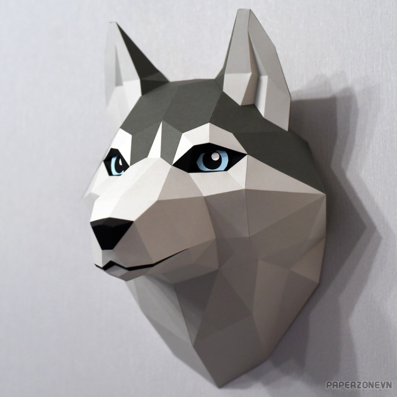 Animals - Wall hanging - Low Poly Husky Head Trophy by Methakura ...