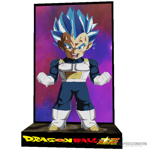 PaperCraft - Vegeta Chibi SSJ Blue - Papecraft Hobby