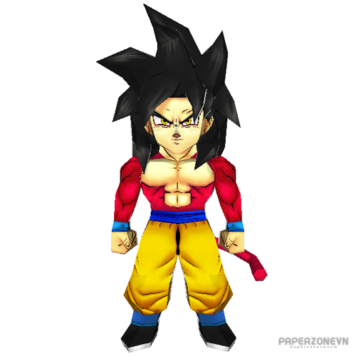  Dragon Ball Chibi Son Goku SSJ4 (versión Angry) |  Zona de papel VN