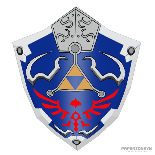 Melee [The Legend of Zelda] Hylian Shield (life-size) | Paperzone VN