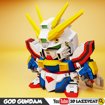 God Gundam Papercraft (ver. 3D LazzyCat)