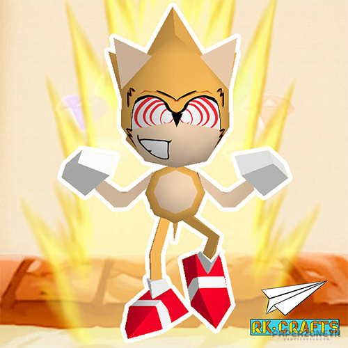 Pixel Papercraft - Fleetway Super Sonic(Sonic The Comic Series)