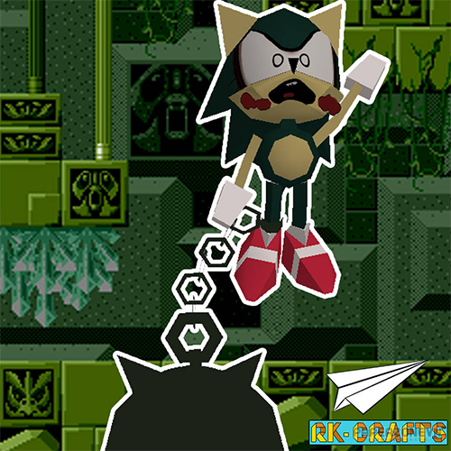 Pixel Papercraft - Majin Sonic (Sonic CD)