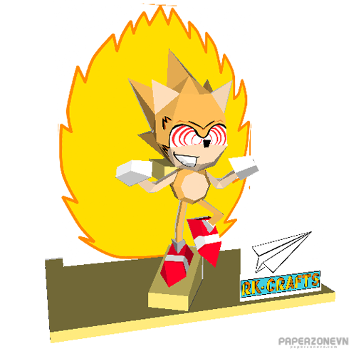 Pixel Papercraft - Fleetway Super Sonic(Sonic The Comic Series)