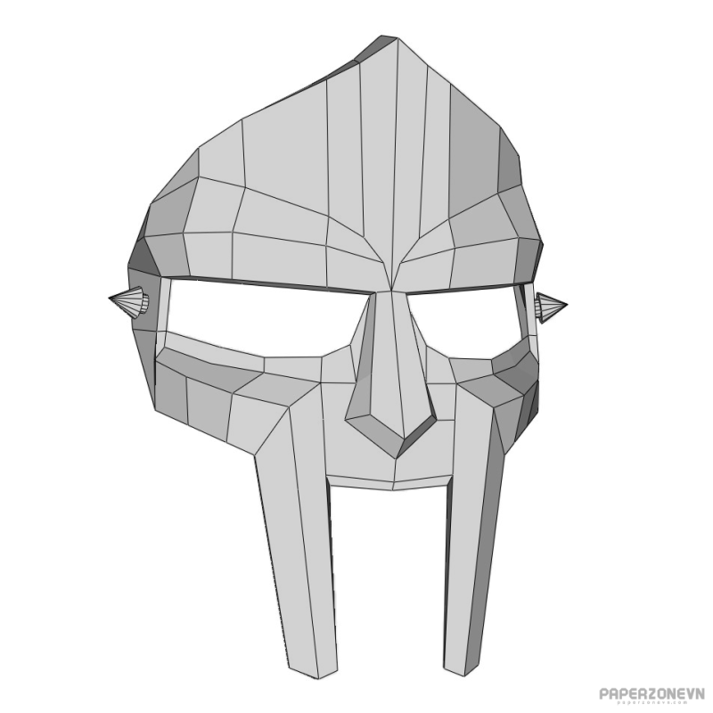 MF Doom Mask Printable Paper Model 3D Papercraft Model Download PDF ...