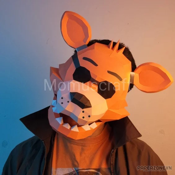 Fox Mask DIY, Low Poly Mask, Paper Craft Mask, Pdf Template 3D
