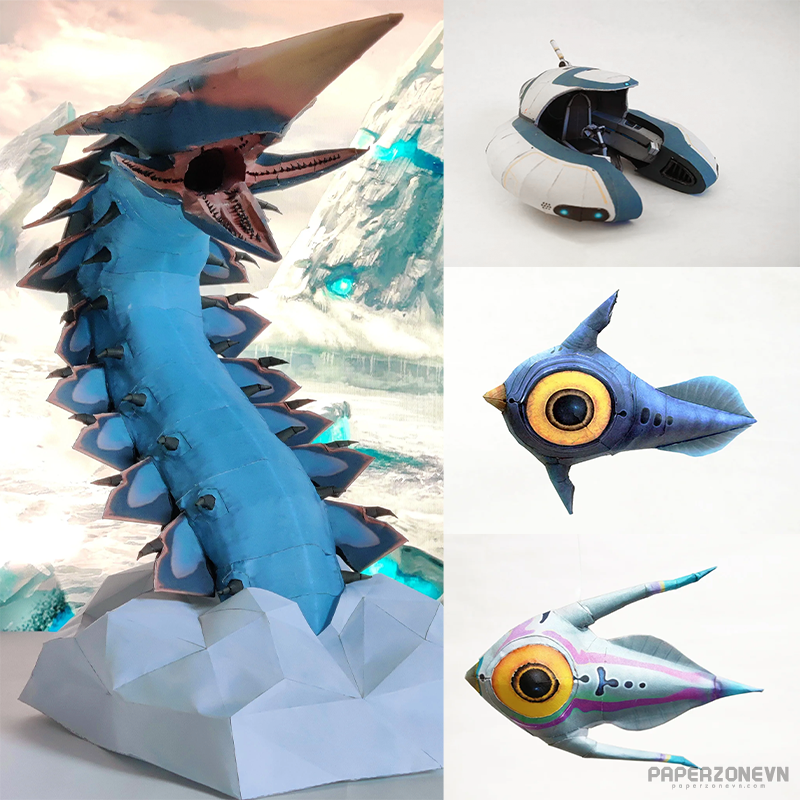 Set of 4 Subnautica Papercraft from Metalfist