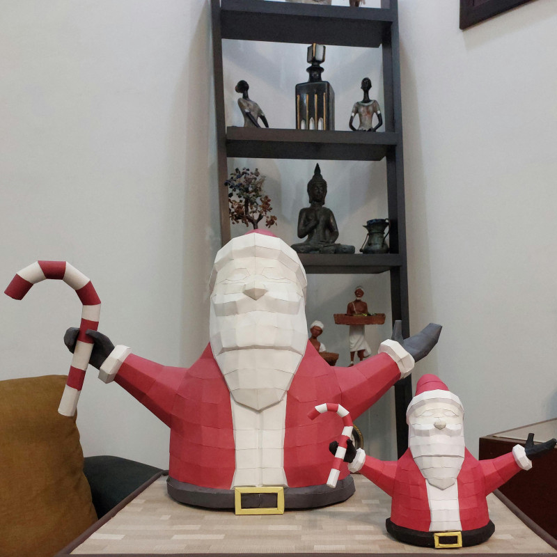 Santa Bust Papercraft Template | Kami DIY Creations